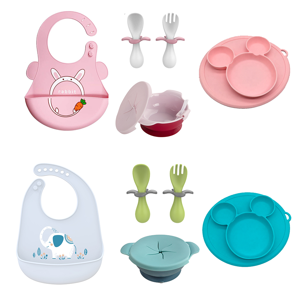 queso mensaje carrera Set de alimentación para bebé. Plato silicon, bowl, cubiertos y babero -  GoBaby